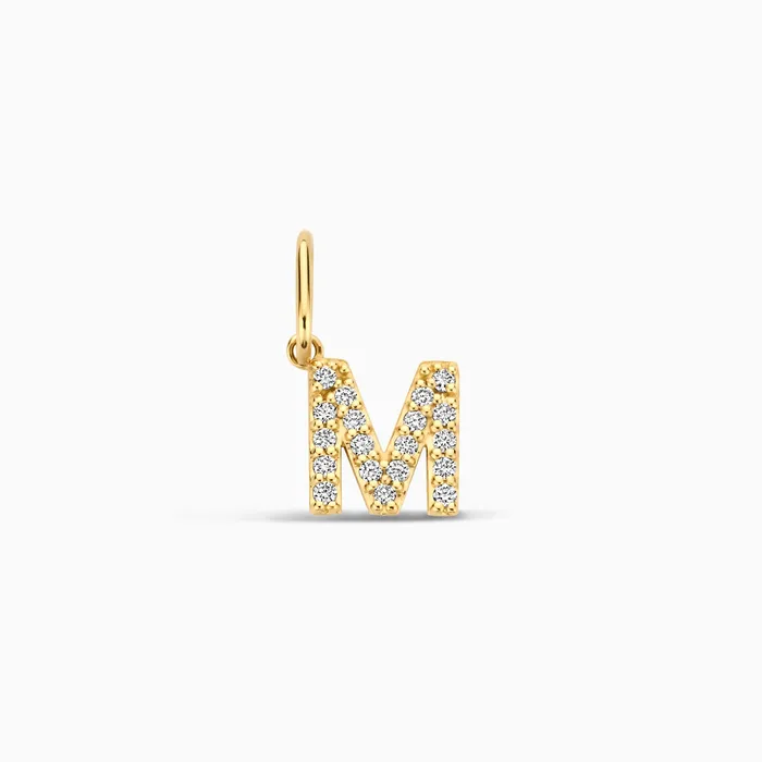 Eline Rosina Charm Necklaces Diamond Initial Charm