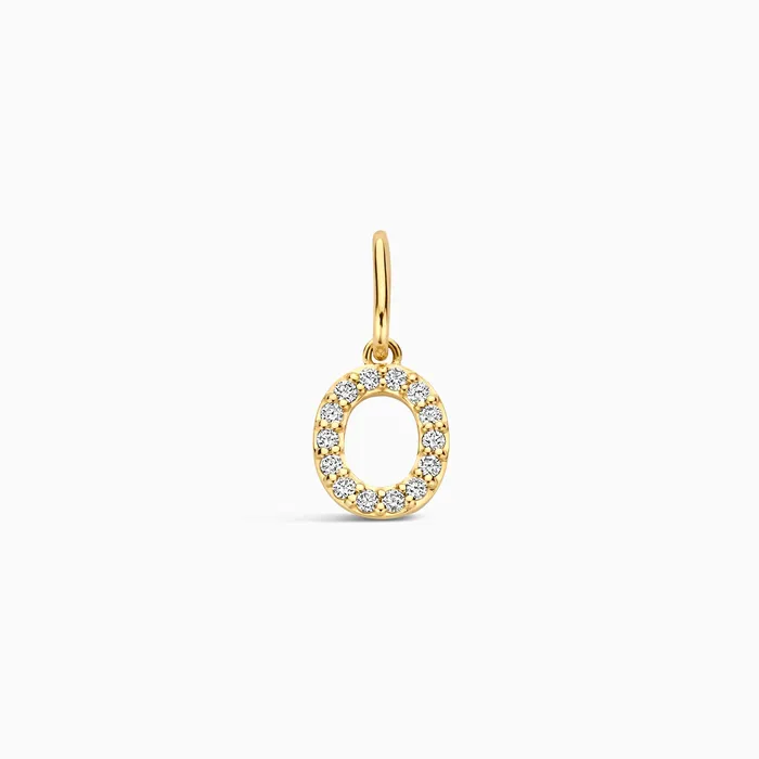 Eline Rosina Charm Necklaces Diamond Initial Charm