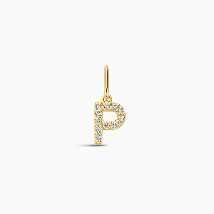 Eline Rosina Charm Necklaces Diamond Initial Charm