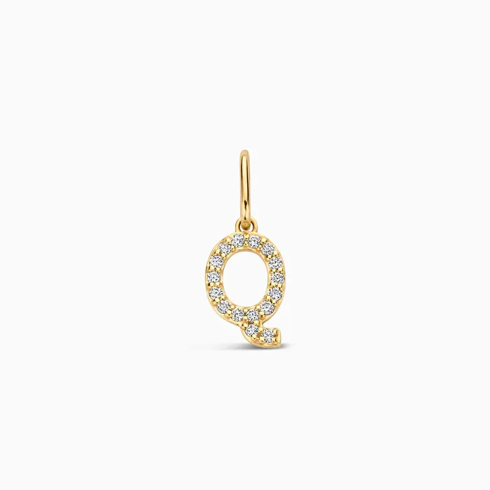 Eline Rosina Charm Necklaces Diamond Initial Charm