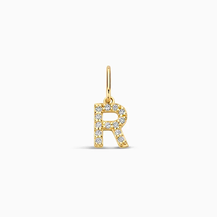 Eline Rosina Charm Necklaces Diamond Initial Charm