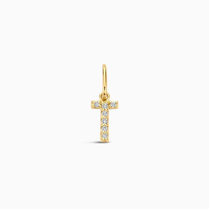 Eline Rosina Charm Necklaces Diamond Initial Charm