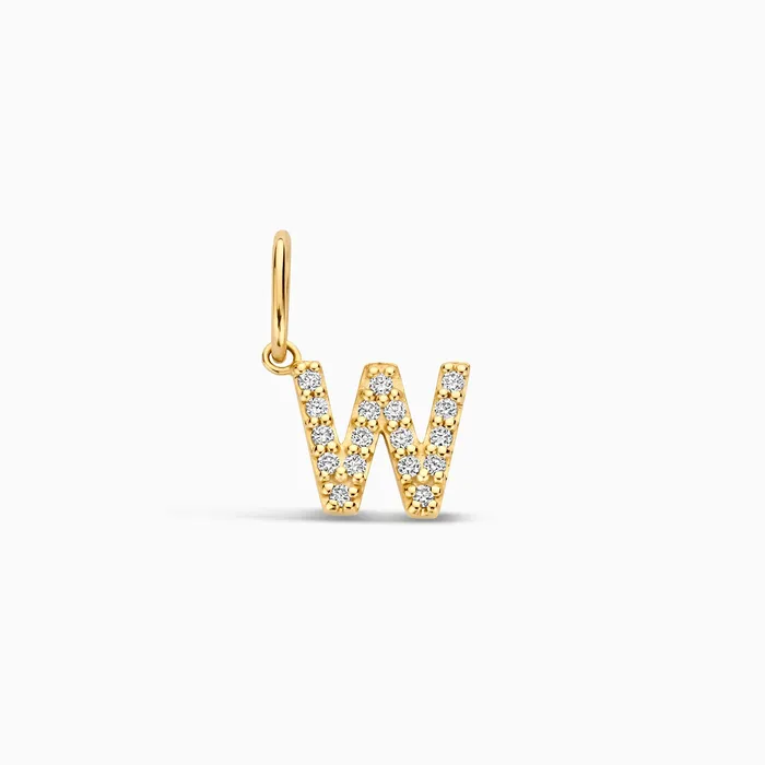 Eline Rosina Charm Necklaces Diamond Initial Charm