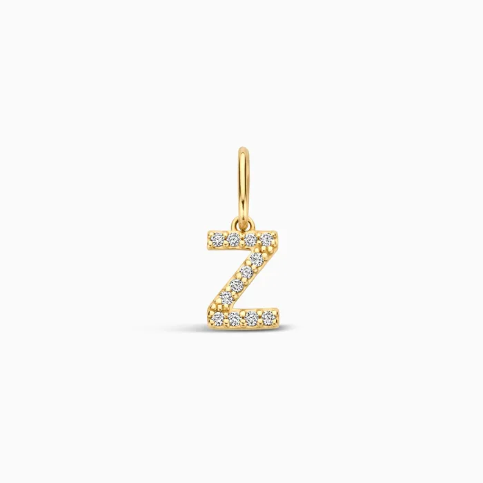 Eline Rosina Charm Necklaces Diamond Initial Charm