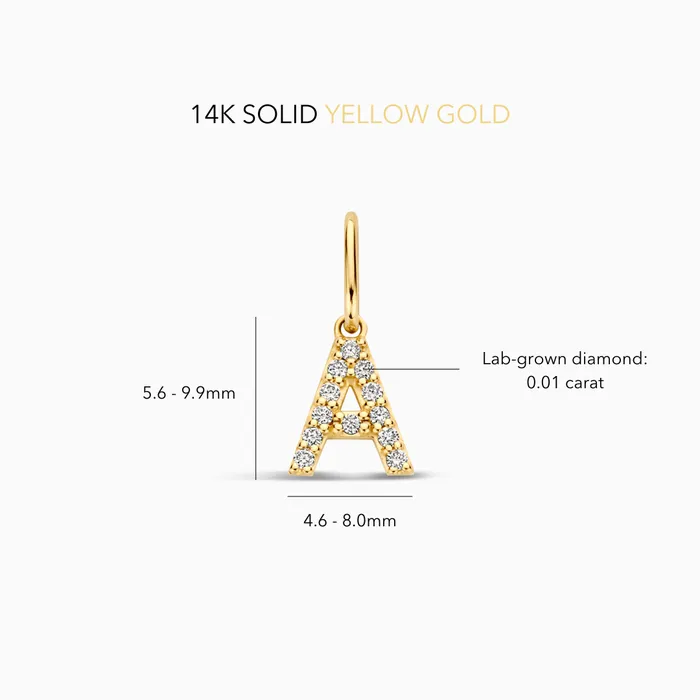 Eline Rosina Charm Necklaces Diamond Initial Charm