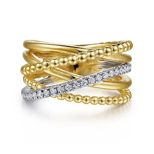 GABRIEL CO Rings Gabriel 14K White Yellow Gold 024ctw Bujukan Diamond Fashion Ring GABRIEL CO Rings Gabriel 14K White Yellow Gold 024ctw Bujukan Diamond Fashion Ring