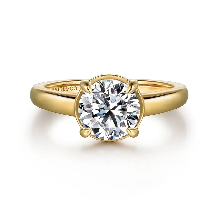 GABRIEL CO Rings Gabriel 14K Yellow Gold 015ctw 4 Prong Style Diamond SemiMount Engagement Ring GABRIEL CO Rings Gabriel 14K Yellow Gold 015ctw 4 Prong Style Diamond SemiMount Engagement Ring