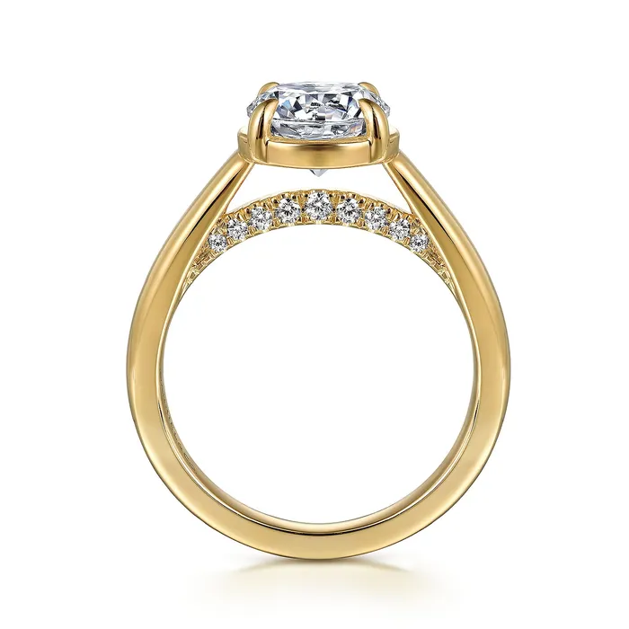GABRIEL CO Rings Gabriel 14K Yellow Gold 015ctw 4 Prong Style Diamond SemiMount Engagement Ring