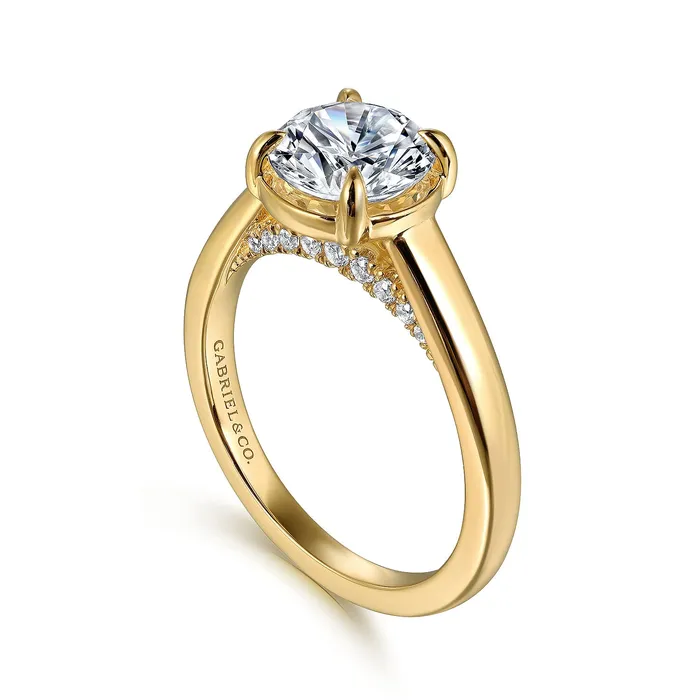 GABRIEL CO Rings Gabriel 14K Yellow Gold 015ctw 4 Prong Style Diamond SemiMount Engagement Ring