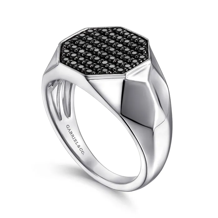 Gabriel Sterling Silver Black Spinel Ring GABRIEL CO Rings Gabriel Sterling Silver Black Spinel Ring GABRIEL CO Rings