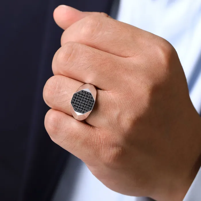 Gabriel Sterling Silver Black Spinel Ring GABRIEL CO Rings Gabriel Sterling Silver Black Spinel Ring GABRIEL CO Rings