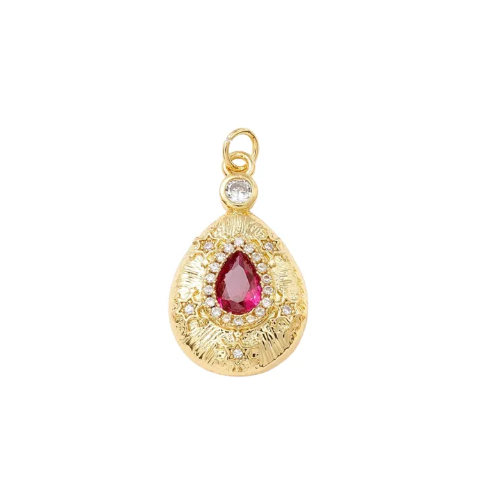 Hot pink drop charm pau jewelry Charm Necklaces
