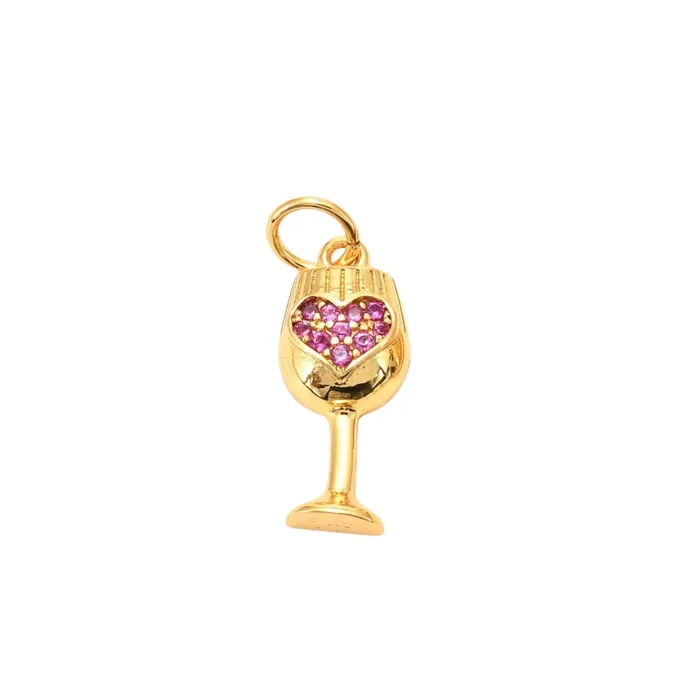 Love wine glass charm pau jewelry Charm Necklaces