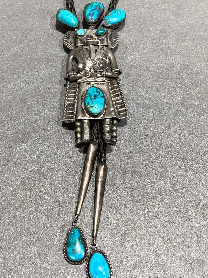 Navajo Kachina Sterling Silver Turquoise Bolo Crown Jewels Coin Rings