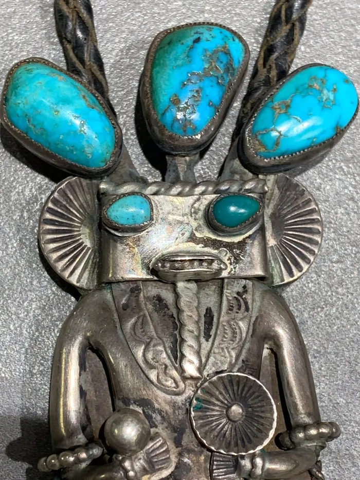 Navajo Kachina Sterling Silver Turquoise Bolo Crown Jewels Coin Rings
