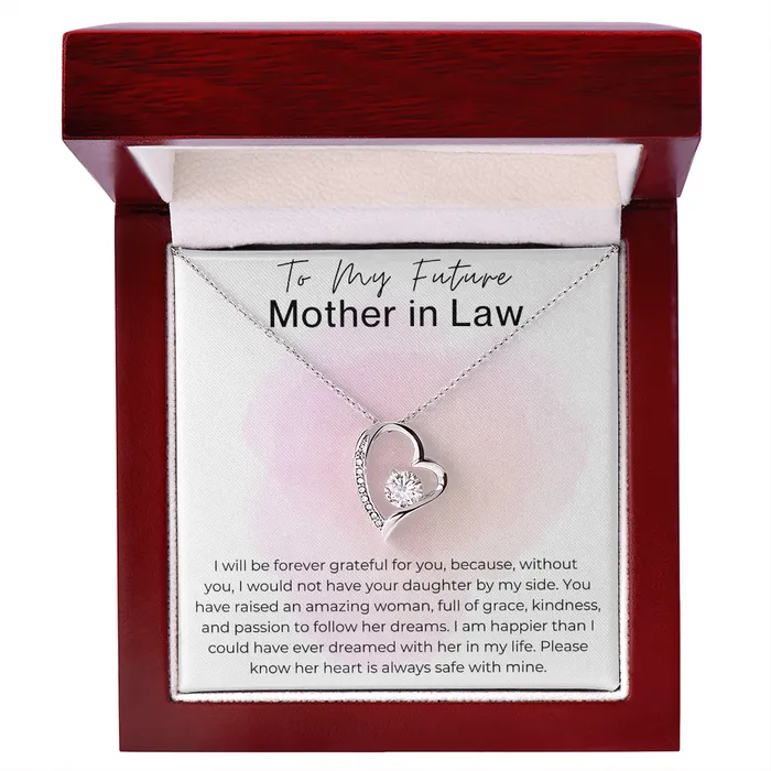 Necklaces ShineOn Fulfillment Forever Grateful Gift for Future Mother in Law Heart Pendant Necklace