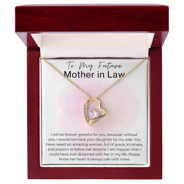 Necklaces ShineOn Fulfillment Forever Grateful Gift for Future Mother in Law Heart Pendant Necklace