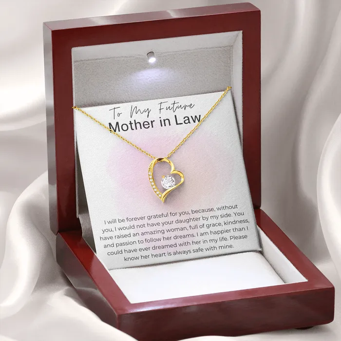 Necklaces ShineOn Fulfillment Forever Grateful Gift for Future Mother in Law Heart Pendant Necklace