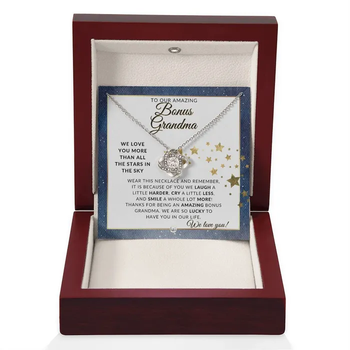 Our Bonus Grandma Gift Meaningful Necklace Great For Mothers Day Christmas Her Birthday Or As An Encouragement Gift ShineOn Fulfillment Necklaces