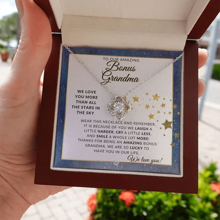Our Bonus Grandma Gift Meaningful Necklace Great For Mothers Day Christmas Her Birthday Or As An Encouragement Gift ShineOn Fulfillment Necklaces