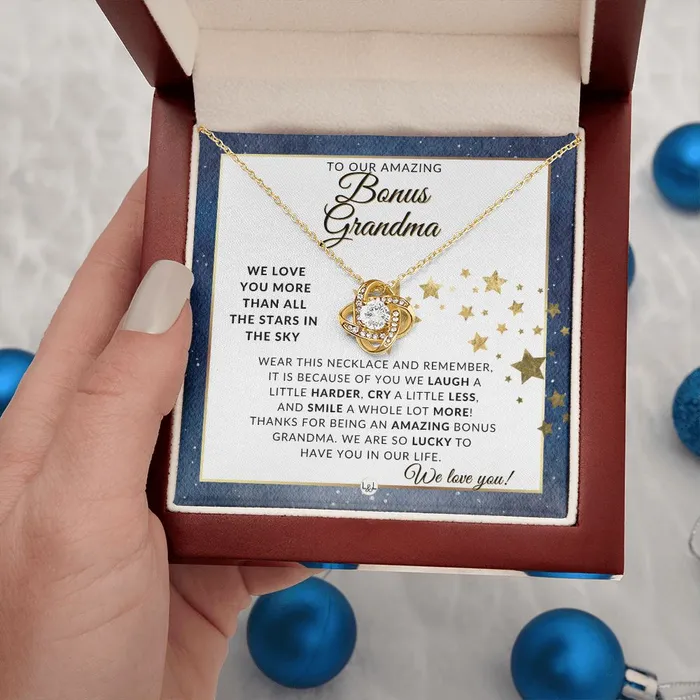Our Bonus Grandma Gift Meaningful Necklace Great For Mothers Day Christmas Her Birthday Or As An Encouragement Gift ShineOn Fulfillment Necklaces