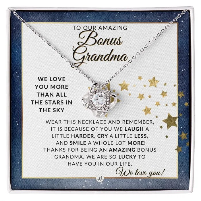 Our Bonus Grandma Gift Meaningful Necklace Great For Mothers Day Christmas Her Birthday Or As An Encouragement Gift ShineOn Fulfillment Necklaces