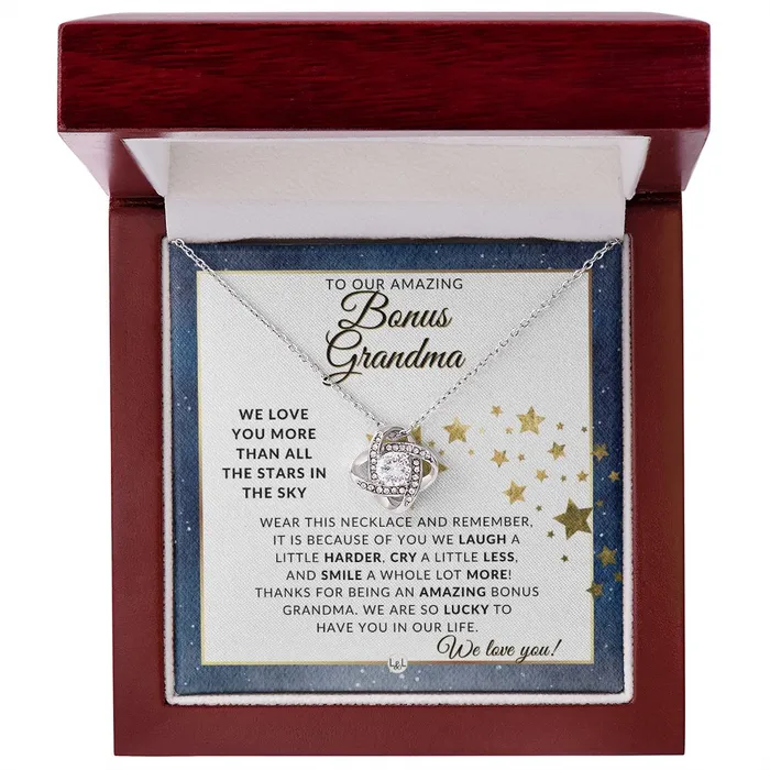 Our Bonus Grandma Gift Meaningful Necklace Great For Mothers Day Christmas Her Birthday Or As An Encouragement Gift ShineOn Fulfillment Necklaces