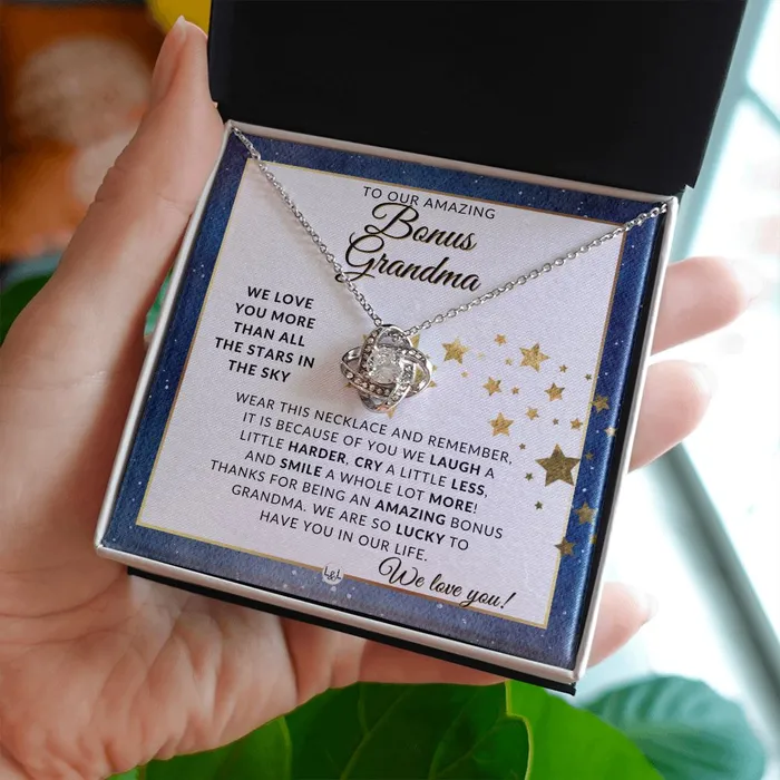 Our Bonus Grandma Gift Meaningful Necklace Great For Mothers Day Christmas Her Birthday Or As An Encouragement Gift ShineOn Fulfillment Necklaces