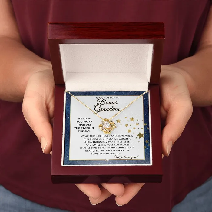 Our Bonus Grandma Gift Meaningful Necklace Great For Mothers Day Christmas Her Birthday Or As An Encouragement Gift ShineOn Fulfillment Necklaces