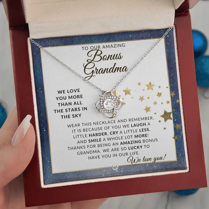 Our Bonus Grandma Gift Meaningful Necklace Great For Mothers Day Christmas Her Birthday Or As An Encouragement Gift ShineOn Fulfillment Necklaces