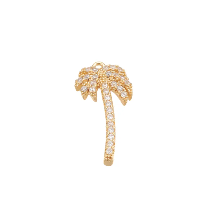 pau jewelry Charm Necklaces Pave palm charm