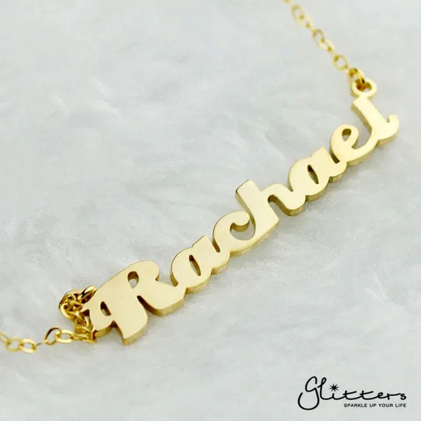 Personalised 24K Gold Plated Sterling Silver Name NecklaceScript 2 Glitters Necklaces