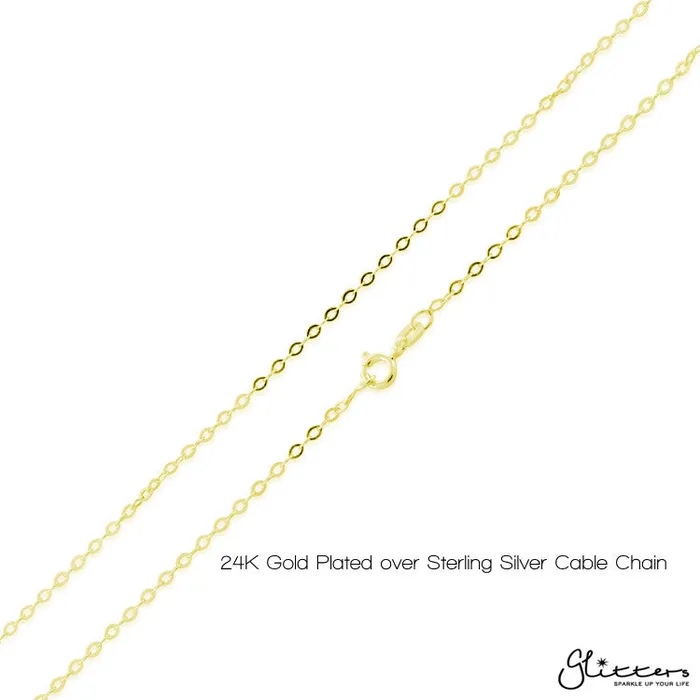Personalised 24K Gold Plated Sterling Silver Name NecklaceScript 2 Glitters Necklaces