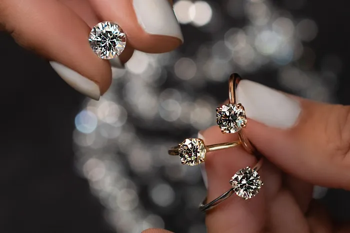Rings 1 carat Lab Grown Diamond Solitaire Ring Crown Jewels Coin