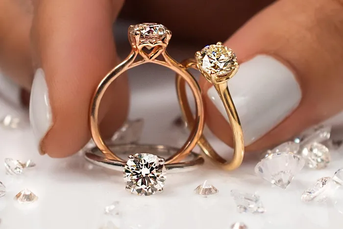 Rings 1 carat Lab Grown Diamond Solitaire Ring Crown Jewels Coin