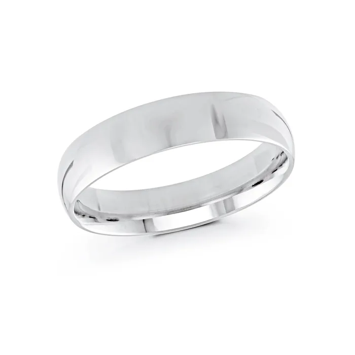 Rings MALO BANDS 14K White Gold 5mm Domed Wedding Band