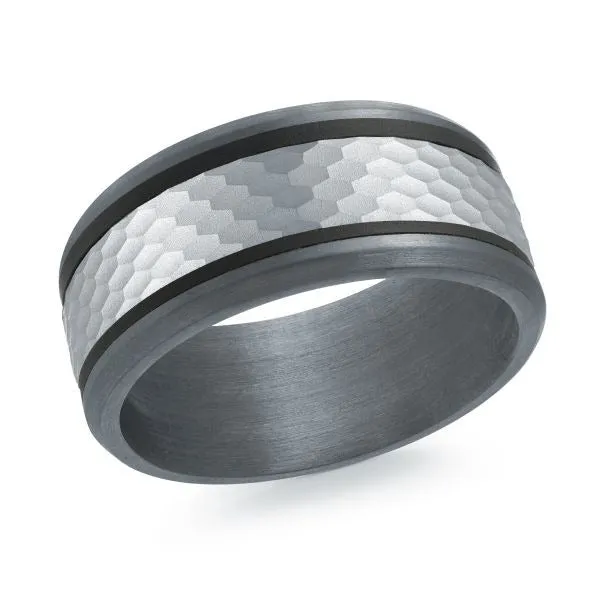 Rings MALO BANDS Malo 10mm Tantalum and 14K White Gold Wedding Band