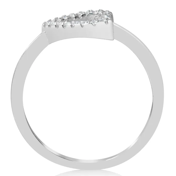Rings Teeda RZ1665 Sideways Open Heart CZ Ring