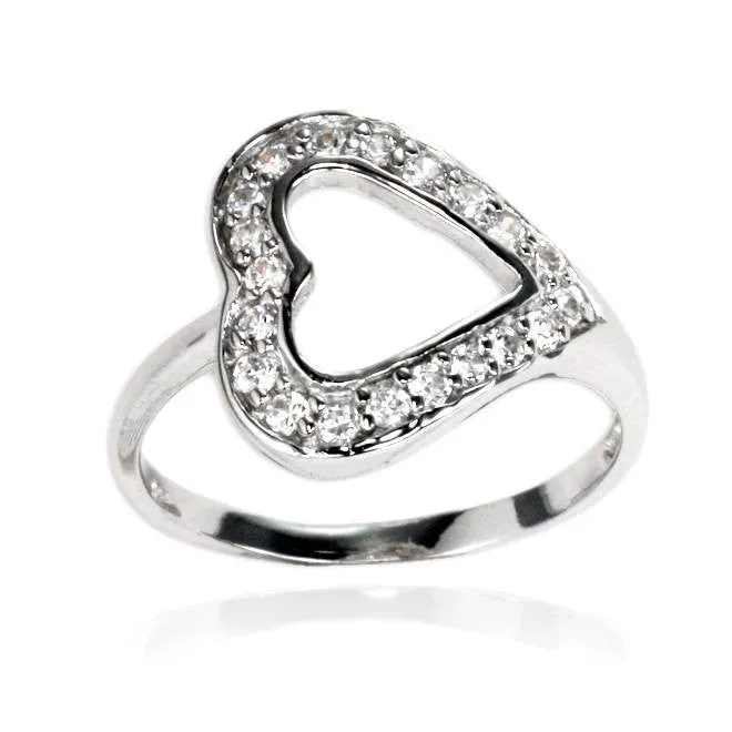 RZ7103 Open Heart CZ Ring Teeda Rings
