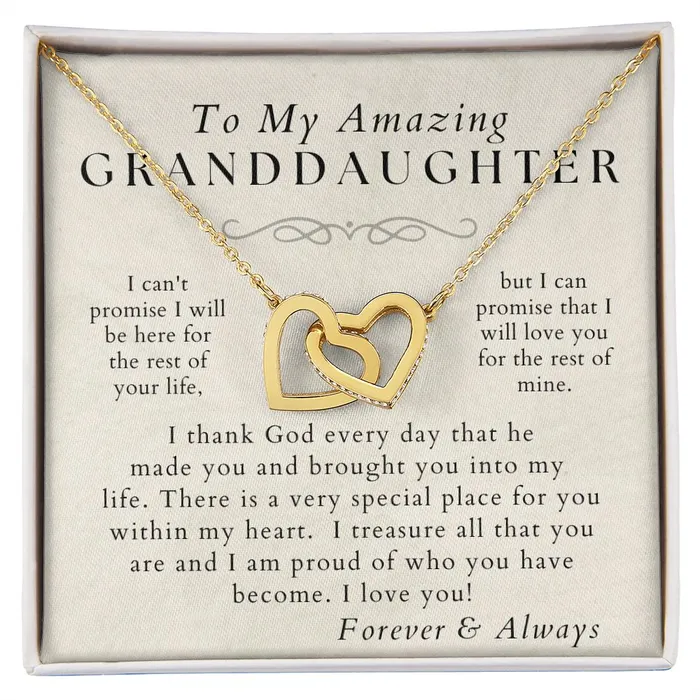 ShineOn Fulfillment Necklaces I Love You Granddaughter Necklace Gift from Grandma Grandpa Christmas Birthday Graduation Valentines Gifts