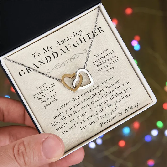 ShineOn Fulfillment Necklaces I Love You Granddaughter Necklace Gift from Grandma Grandpa Christmas Birthday Graduation Valentines Gifts