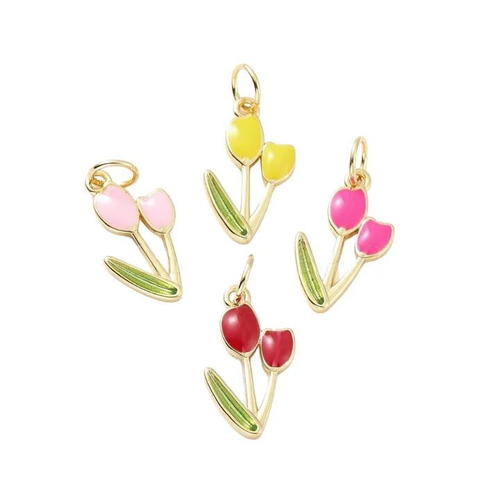 Small tulips charm pau jewelry Charm Necklaces