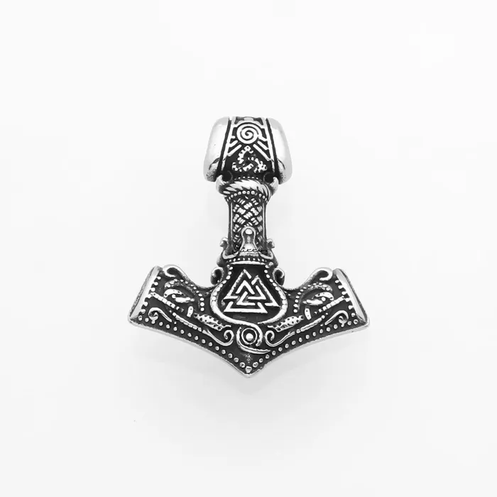 Stainless Steel Thors Hammer Pendant Glitters Necklaces