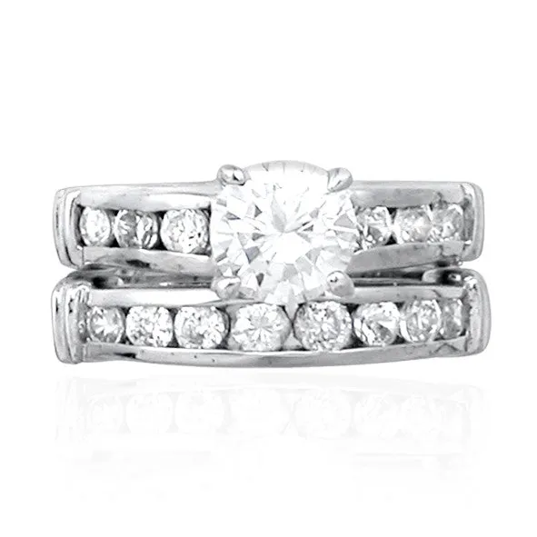 Teeda Rings RSZ1090 Cubic Zirconia Engagement Wedding Ring Set