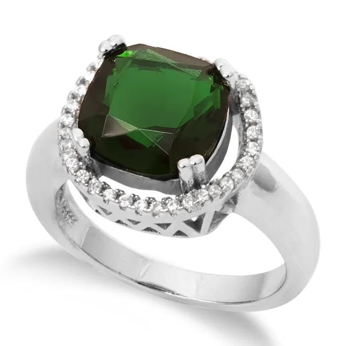 Teeda Rings RZ1669 Cushion Cut Halo CZ Ring