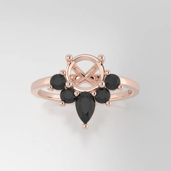 The Estelle 14k Rose Size 575 Stone AM9 Cinque Ring Box Custom Engraving 0 VENVS Rings The Estelle 14k Rose Size 575 Stone AM9 Cinque Ring Box Custom Engraving 0 VENVS Rings