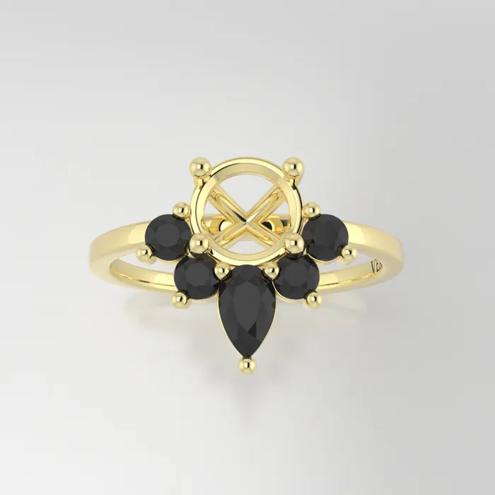 The Estelle 14k Yellow Size 325 Stone OP131 Cinque Ring Box Custom Engraving 0 VENVS Rings The Estelle 14k Yellow Size 325 Stone OP131 Cinque Ring Box Custom Engraving 0 VENVS Rings