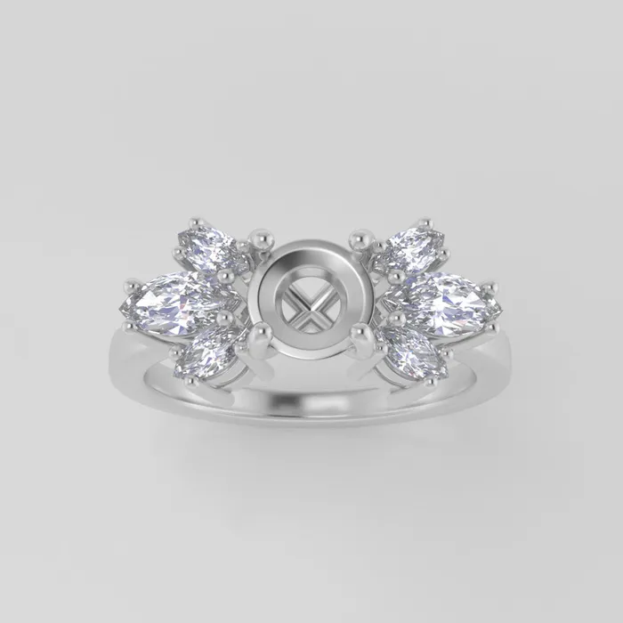 The Luna Platinum White Size 5 Stone CU4 Cinque Ring Box Custom Engraving 0 VENVS Rings The Luna Platinum White Size 5 Stone CU4 Cinque Ring Box Custom Engraving 0 VENVS Rings