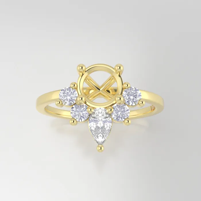VENVS Rings The Celeste 14k Yellow Size 75 Stone CLR36 Antelope Ring Box Custom Engraving 0 VENVS Rings The Celeste 14k Yellow Size 75 Stone CLR36 Antelope Ring Box Custom Engraving 0