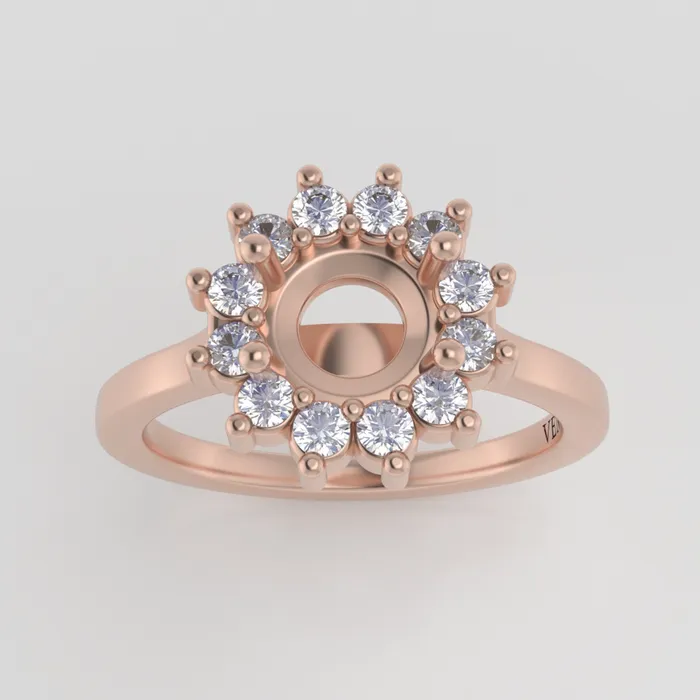 VENVS Rings The Soleil 14k Rose Size 85 Stone RB30 Antelope Ring Box Custom Engraving 0